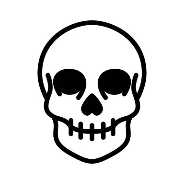 Kurukafa tasviri monokrom tarzında. Logo, işaret ve amblem için tasarım elemanı. Vektör illüstrasyonu 