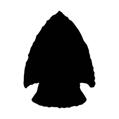 Taş ok başı illüstrasyonu. Poster, kart, pankart, logo, amblem için tasarım öğesi. Vektör illüstrasyonu