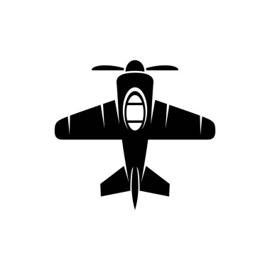 Monokrom tarzında uçak ikonu. Vektör illüstrasyonu