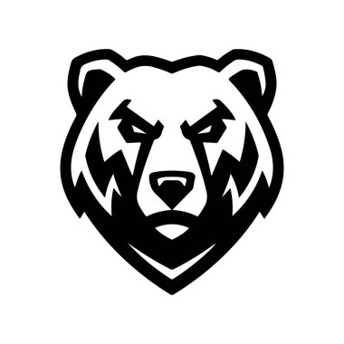 Boz ayı. Ayı amblemi. Modern tarz ayı işareti. Vektör illüstrasyonu