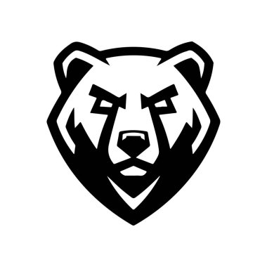 Boz ayı. Ayı amblemi. Modern tarz ayı işareti. Vektör illüstrasyonu