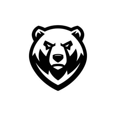 Boz ayı. Ayı amblemi. Modern tarz ayı işareti. Vektör illüstrasyonu