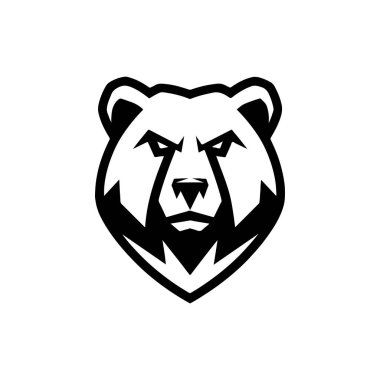 Boz ayı. Ayı amblemi. Modern tarz ayı işareti. Vektör illüstrasyonu