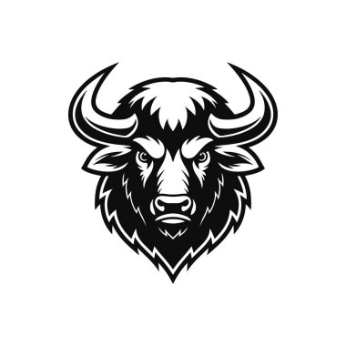 Beyaz arka plan üzerinde izole boğa baş kutsal kişilerin resmi. Tasarım öğesi poster, tişört, arma, işaret için. Vektör çizim