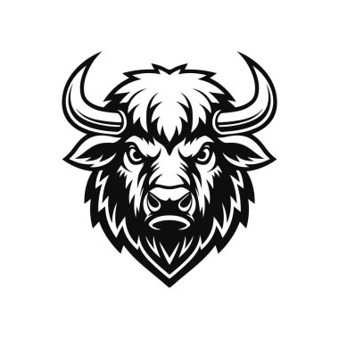 Beyaz arka plan üzerinde izole boğa baş kutsal kişilerin resmi. Tasarım öğesi poster, tişört, arma, işaret için. Vektör çizim