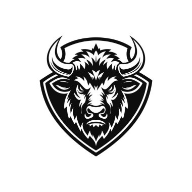 Beyaz arka plan üzerinde izole boğa baş kutsal kişilerin resmi. Tasarım öğesi poster, tişört, arma, işaret için. Vektör çizim