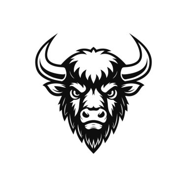 Beyaz arka plan üzerinde izole boğa baş kutsal kişilerin resmi. Tasarım öğesi poster, tişört, arma, işaret için. Vektör çizim