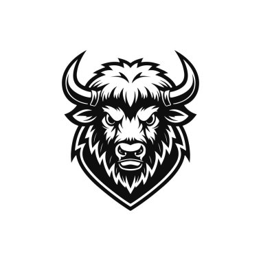 Beyaz arka plan üzerinde izole boğa baş kutsal kişilerin resmi. Tasarım öğesi poster, tişört, arma, işaret için. Vektör çizim