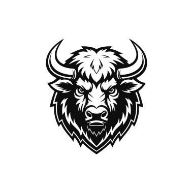 Beyaz arka plan üzerinde izole boğa baş kutsal kişilerin resmi. Tasarım öğesi poster, tişört, arma, işaret için. Vektör çizim