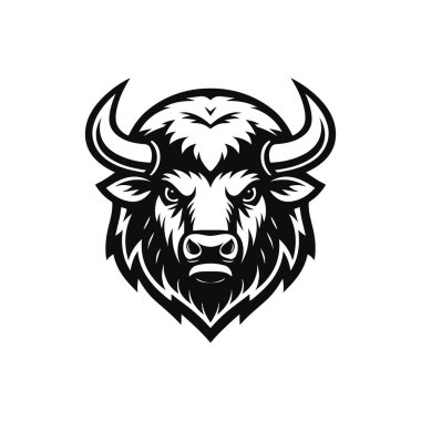 Beyaz arka plan üzerinde izole boğa baş kutsal kişilerin resmi. Tasarım öğesi poster, tişört, arma, işaret için. Vektör çizim