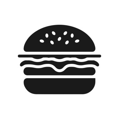 Hamburger tasviri. Hamburger amblemi. Vektör illüstrasyonu