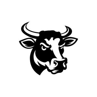 Cow head illustration isolated on white background. Design element for emblem, sign, poster, label.
