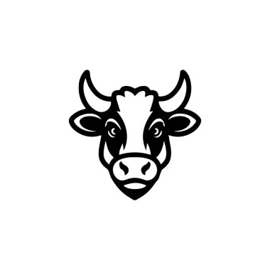 Cow head illustration isolated on white background. Design element for emblem, sign, poster, label.