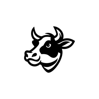 Cow head illustration isolated on white background. Design element for emblem, sign, poster, label.