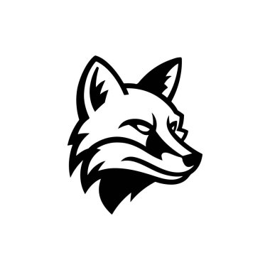 Tilki kafası tasviri. Logo, etiket ve imza için tasarım ögesi. Vektör illüstrasyonu