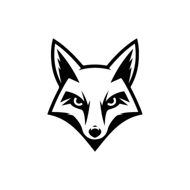 Tilki kafası tasviri. Logo, etiket ve imza için tasarım ögesi. Vektör illüstrasyonu