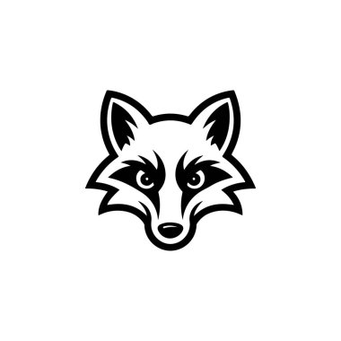 Tilki kafası tasviri. Logo, etiket ve imza için tasarım ögesi. Vektör illüstrasyonu