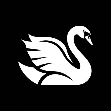 Kuğu minimalist amblemi. Kuğu amblemi. Amblem, imza, poster, etiket için tasarım ögesi.