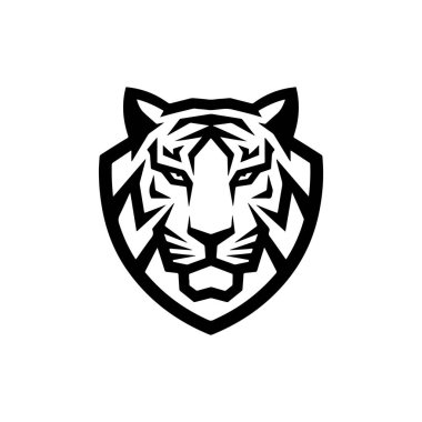 Kaplan kafalı. Kaplan amblemi. Modern stil kaplan işareti. Vektör illüstrasyonu