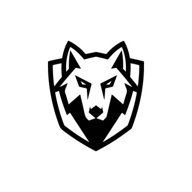 Kurt kafası. Kurt amblemi. Modern tarz kurt işareti. Vektör illüstrasyonu