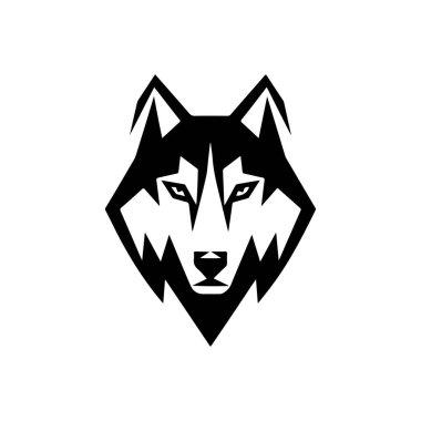 Kurt kafası. Kurt amblemi. Modern tarz kurt işareti. Vektör illüstrasyonu