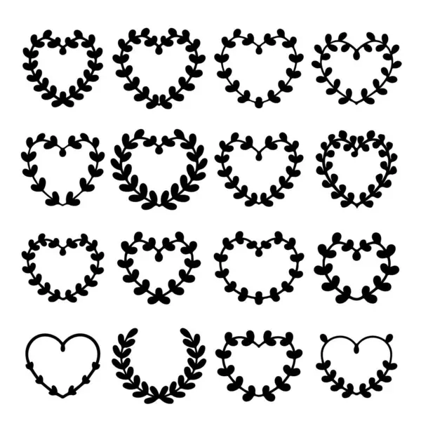 Çiçekli çelenk seti klasik tarzda. Dekorasyon için tasarım ögesi. Vektör illüstrasyonu