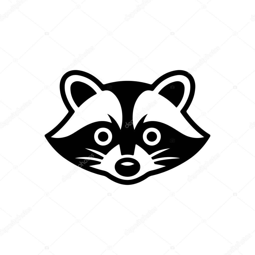 Illustration of racoon head. Design element for logo, label, sign. Vector illustration