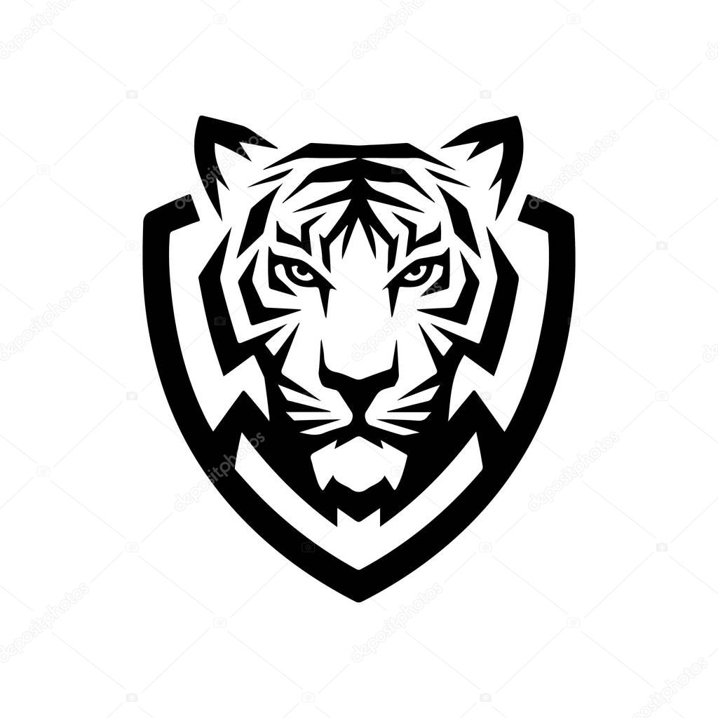 Tiger head. Tiger emblem. Modern style tiger sign. Vector illustration