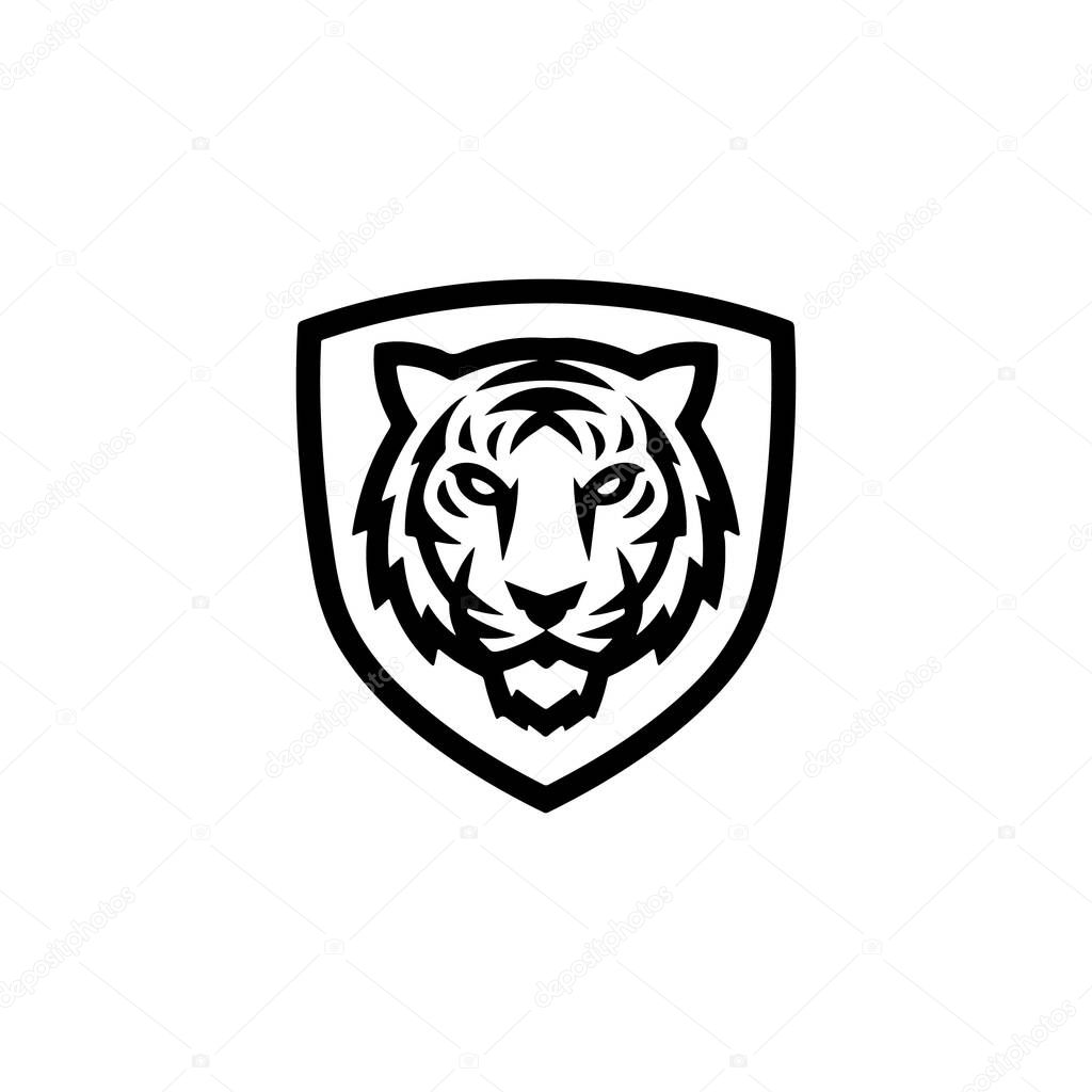 Tiger head. Tiger emblem. Modern style tiger sign. Vector illustration