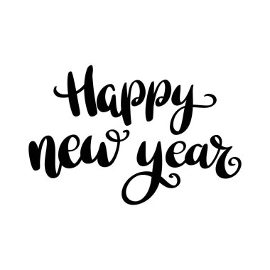 Mutlu yıllar. El çizimi harfler. vektör illüstrasyonu