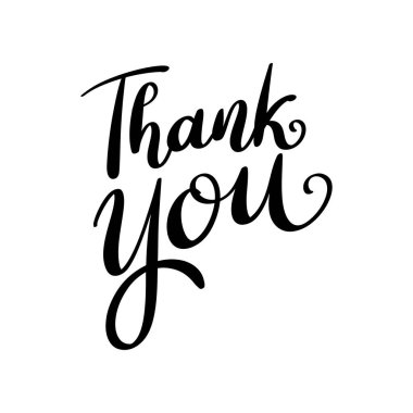 Teşekkür ederim. Beyaz arkaplanda harf cümlesi izole edildi. Vektör illüstrasyonu