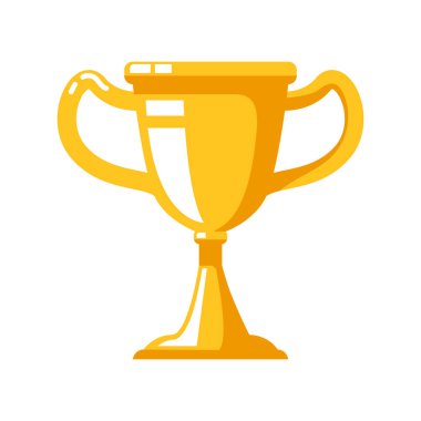 Düz stil kazanan bardak. Tasarım öğesi logosu, etiket, işaret, afiş, poster, afiş için. Vektör çizim