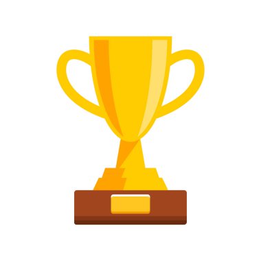 Düz stil kazanan bardak. Tasarım öğesi logosu, etiket, işaret, afiş, poster, afiş için. Vektör çizim