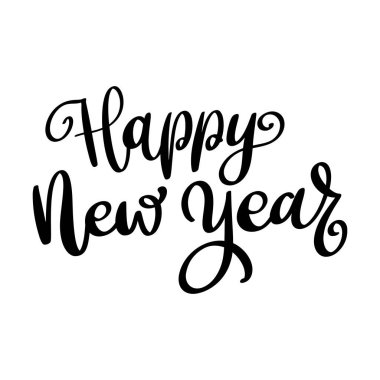 Mutlu yıllar. El çizimi harfler. vektör illüstrasyonu