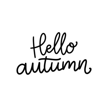 Merhaba sonbahar. El çizimi harfler. vektör illüstrasyonu