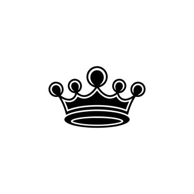 Kral tacının monokrom tarzında tasviri. Logo, amblem, işaret, poster ve tişört için tasarım elemanı. Vektör illüstrasyonu