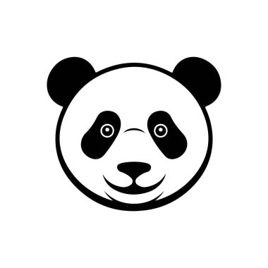 Pandanın baş simgesi beyaza izole edildi. Logo, etiket, işaret, poster ve el ilanları için tasarım elemanı. Vektör illüstrasyonu