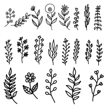 El yapımı yapraklar. Pankart, işaret, poster ve dekorasyon için tasarım öğesi. Vektör illüstrasyonu