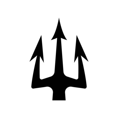 Mızrak tasviri. Neptün mızrağı. Logo, etiket, işaret, amblem, poster tasarımı. Vektör illüstrasyonu