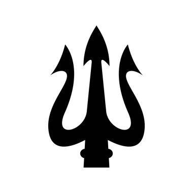 Mızrak tasviri. Neptün mızrağı. Logo, etiket, işaret, amblem, poster tasarımı. Vektör illüstrasyonu