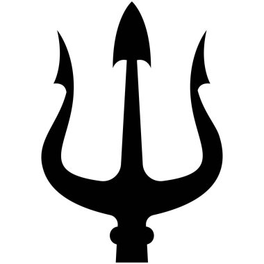 Mızrak tasviri. Neptün mızrağı. Logo, etiket, işaret, amblem, poster tasarımı. Vektör illüstrasyonu