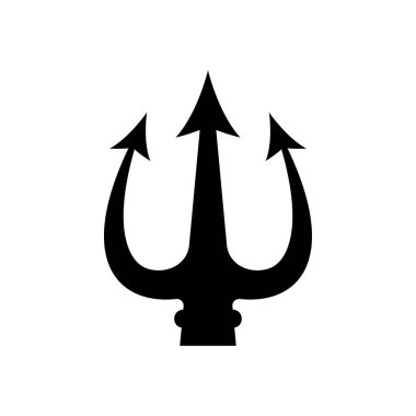 Mızrak tasviri. Neptün mızrağı. Logo, etiket, işaret, amblem, poster tasarımı. Vektör illüstrasyonu