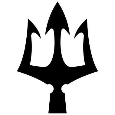 Mızrak tasviri. Neptün mızrağı. Logo, etiket, işaret, amblem, poster tasarımı. Vektör illüstrasyonu