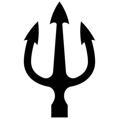 Mızrak tasviri. Neptün mızrağı. Logo, etiket, işaret, amblem, poster tasarımı. Vektör illüstrasyonu
