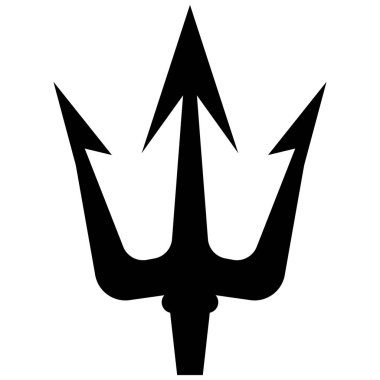 Mızrak tasviri. Neptün mızrağı. Logo, etiket, işaret, amblem, poster tasarımı. Vektör illüstrasyonu