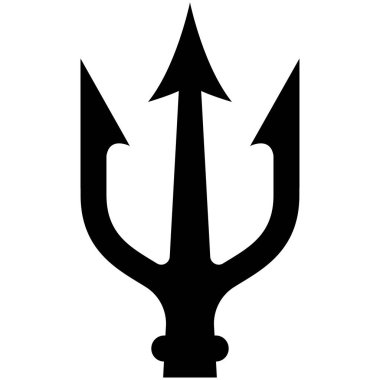 Mızrak tasviri. Neptün mızrağı. Logo, etiket, işaret, amblem, poster tasarımı. Vektör illüstrasyonu