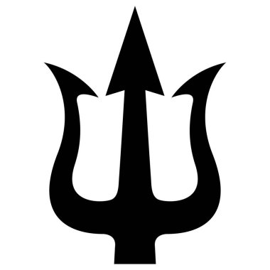 Mızrak tasviri. Neptün mızrağı. Logo, etiket, işaret, amblem, poster tasarımı. Vektör illüstrasyonu