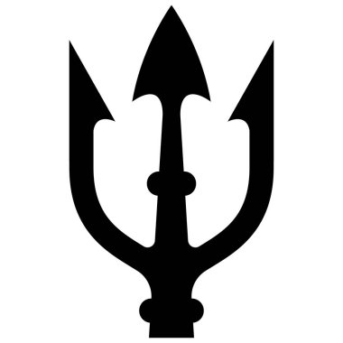 Mızrak tasviri. Neptün mızrağı. Logo, etiket, işaret, amblem, poster tasarımı. Vektör illüstrasyonu