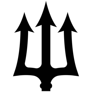 Mızrak tasviri. Neptün mızrağı. Logo, etiket, işaret, amblem, poster tasarımı. Vektör illüstrasyonu