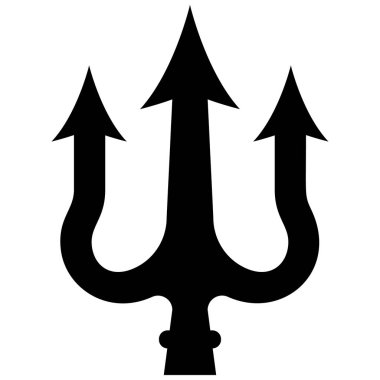 Mızrak tasviri. Neptün mızrağı. Logo, etiket, işaret, amblem, poster tasarımı. Vektör illüstrasyonu